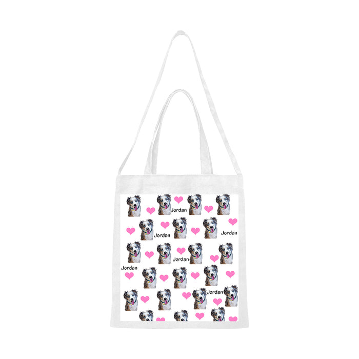 Custom Add Your Photo Here PET Dog Cat Photos on Canvas Tote Bag