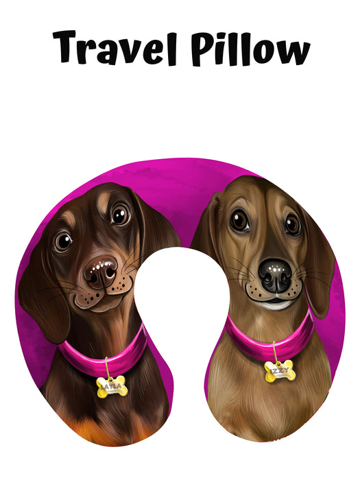 Add Your PERSONALIZED PET Painting Portrait on U-Shape Travel Pillow