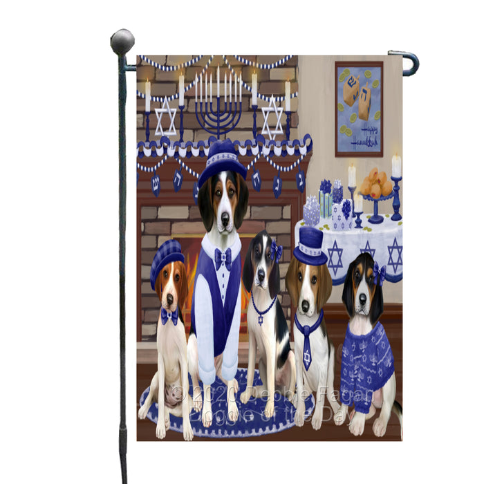 Happy Hanukkah Family Treeing Walker Coonhound Dogs Garden Flag GFLG65785