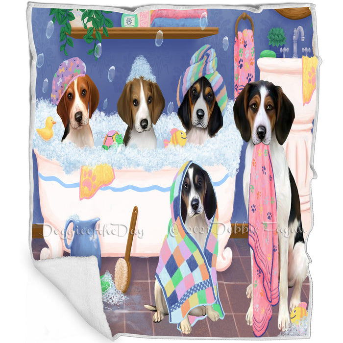 Rub A Dub Dogs In A Tub Treeing Walker Coonhounds Dog Blanket BLNKT130890