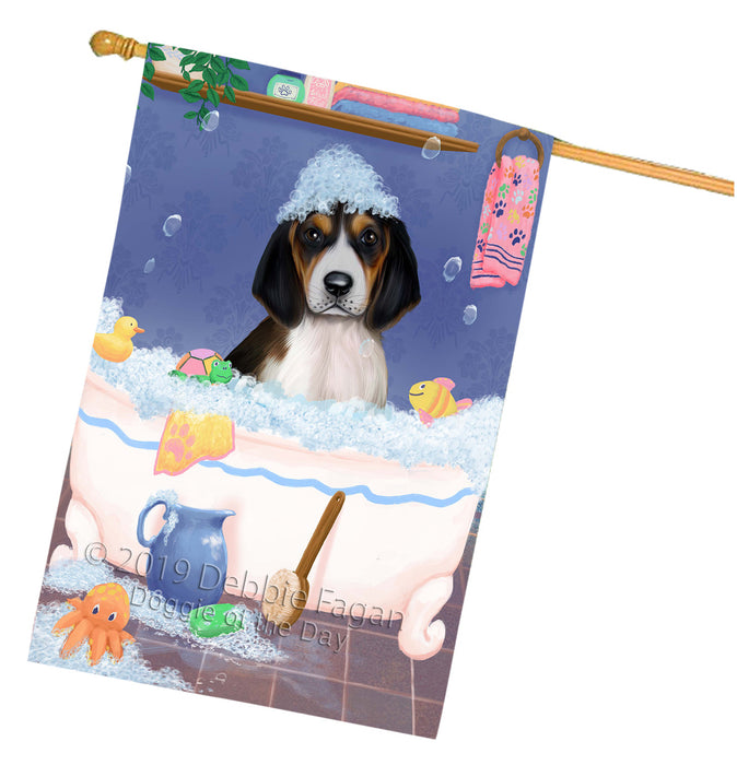 Rub A Dub Dog In A Tub Treeing Walker Coonhound Dog House Flag FLG66380