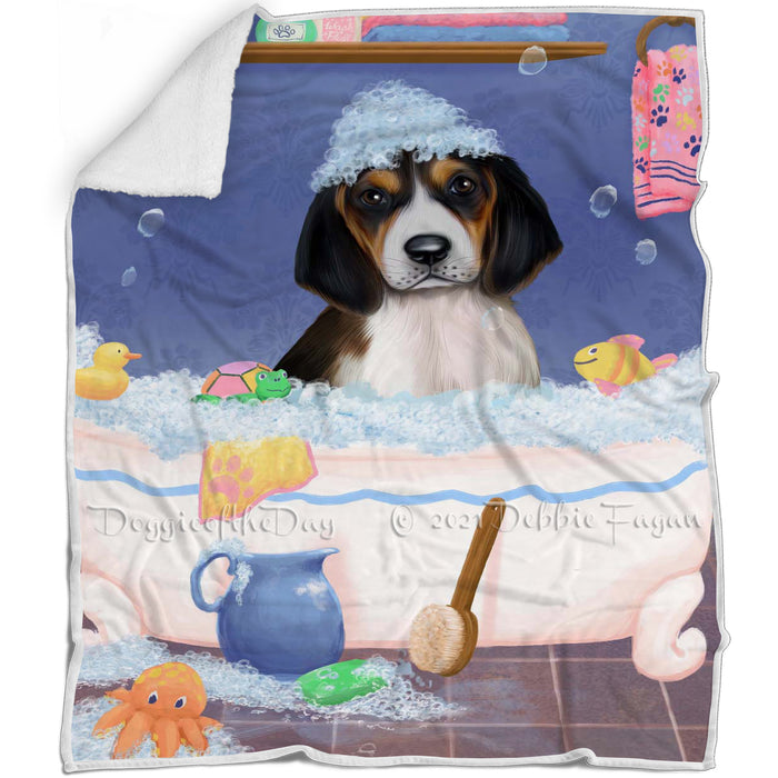 Rub A Dub Dog In A Tub Treeing Walker Coonhound Dog Blanket BLNKT143181