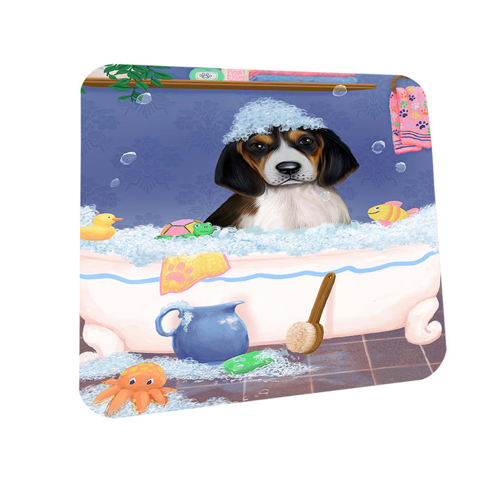 Rub A Dub Dog In A Tub Treeing Walker Coonhound Dog Coasters Set of 4 CST57426