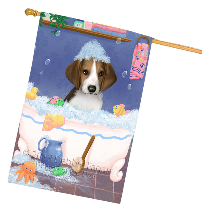 Rub A Dub Dog In A Tub Treeing Walker Coonhound Dog House Flag FLG66381