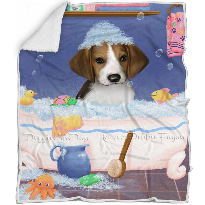 Rub A Dub Dog In A Tub Treeing Walker Coonhound Dog Blanket BLNKT143182