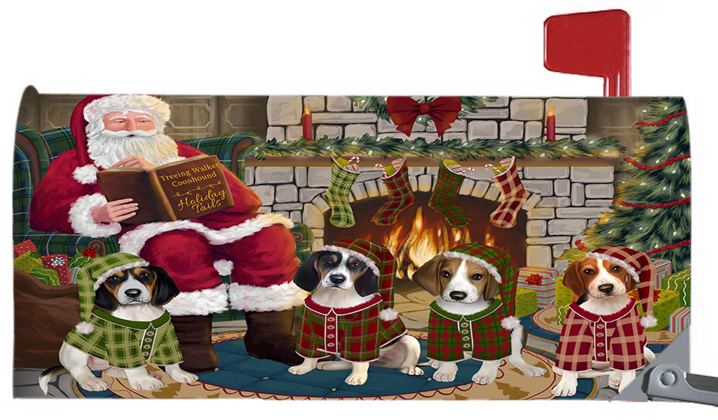 Christmas Cozy Holiday Fire Tails Treeing Walker Coonhound Dogs 6.5 x 19 Inches Magnetic Mailbox Cover Post Box Cover Wraps Garden Yard Décor MBC48941