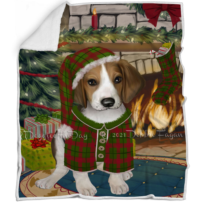 The Stocking was Hung Treeing Walker Coonhound Dog Blanket BLNKT120171
