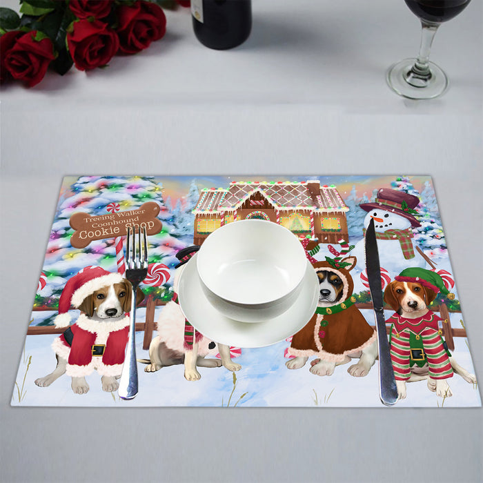 Holiday Gingerbread Cookie Treeing Walker Coonhound Dogs Placemat
