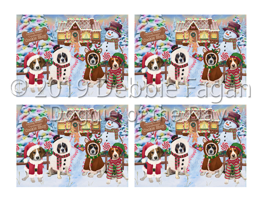 Holiday Gingerbread Cookie Treeing Walker Coonhound Dogs Placemat