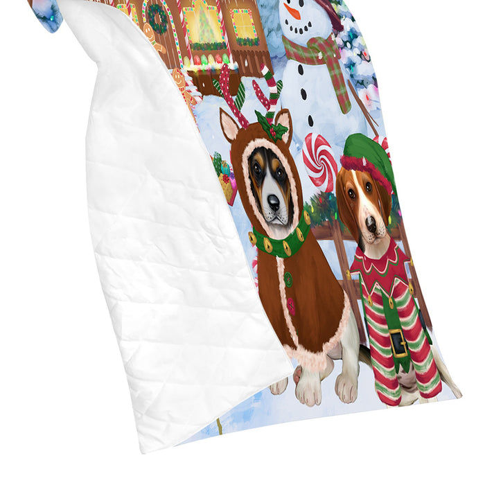 Holiday Gingerbread Cookie Treeing Walker Coonhound Dogs Quilt