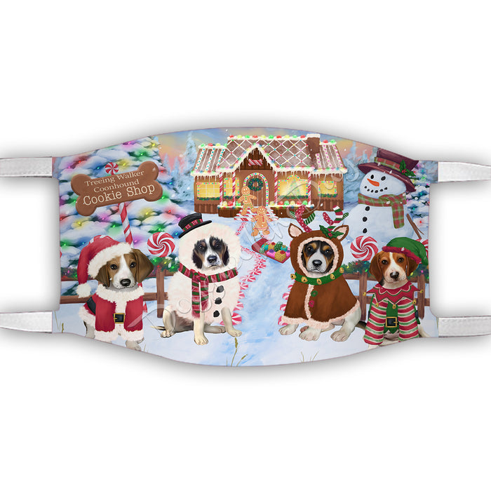 Holiday Gingerbread Cookie Treeing Walker Coonhound Dogs Shop Face Mask FM48941