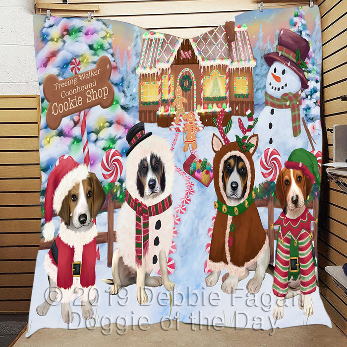 Holiday Gingerbread Cookie Treeing Walker Coonhound Dogs Quilt