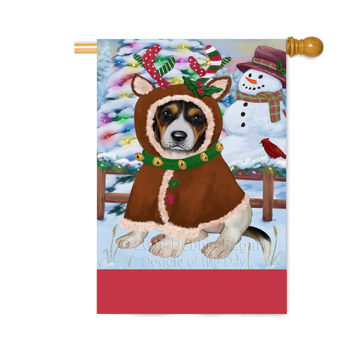 Personalized Gingerbread Candyfest Treeing Walker Coonhound Dog Custom House Flag FLG63990