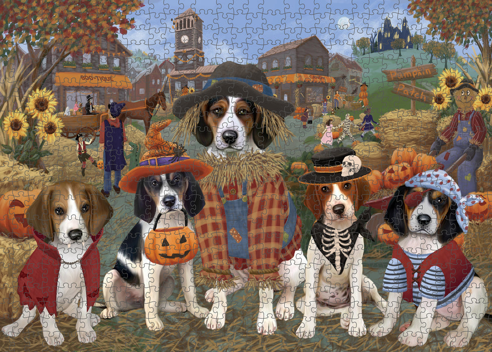Halloween 'Round Town Treeing Walker Coonhound Dogs Puzzle with Photo Tin PUZL98812