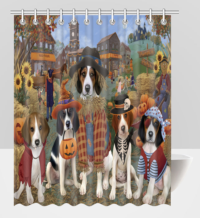 Halloween 'Round Town Treeing Walker Coonhound Dogs Shower Curtain