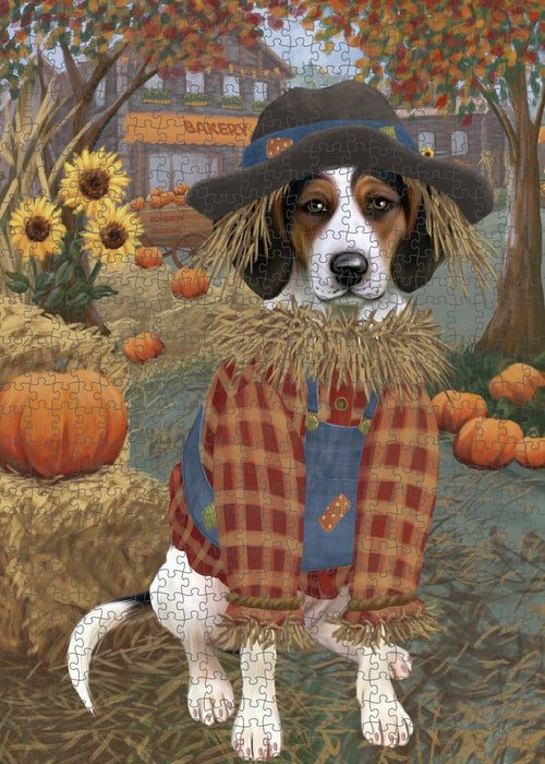 Fall Pumpkin Scarecrow Treeing Walker Coonhound Dogs Puzzle with Photo Tin PUZL99056