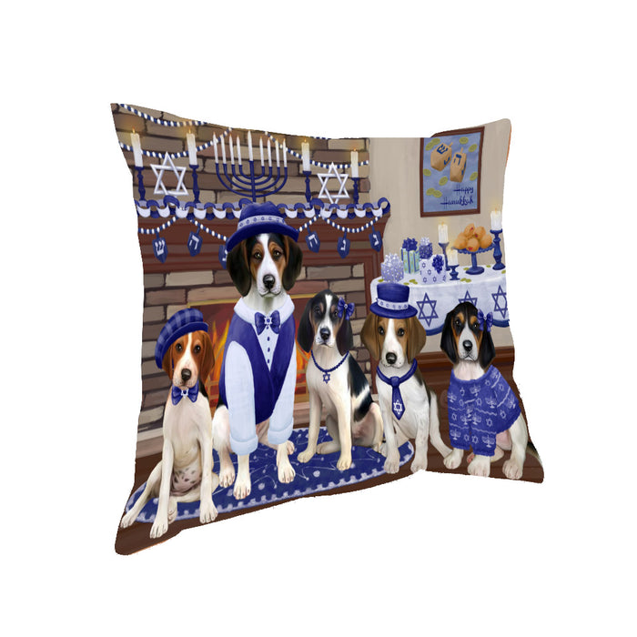 Happy Hanukkah Family Treeing Walker Coonhound Dogs Pillow PIL85316