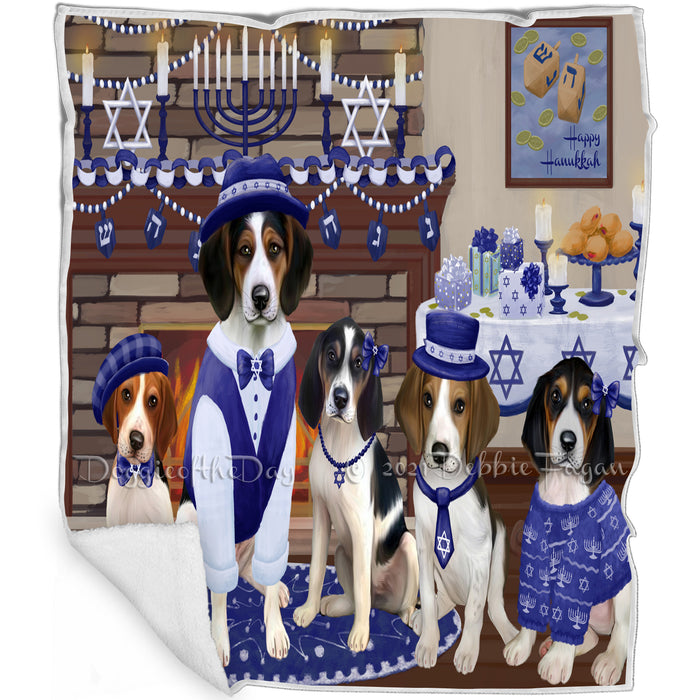 Happy Hanukkah Treeing Walker Coonhound Dogs Blanket BLNKT144063