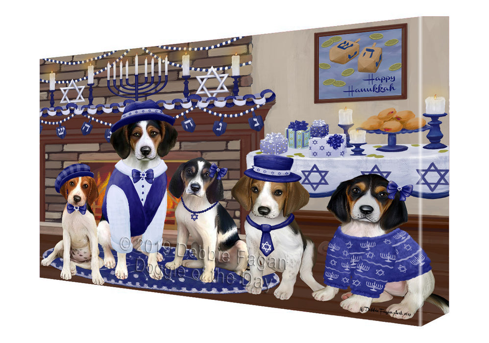 Happy Hanukkah Family Treeing Walker Coonhound Dogs Canvas Print Wall Art Décor CVS144332