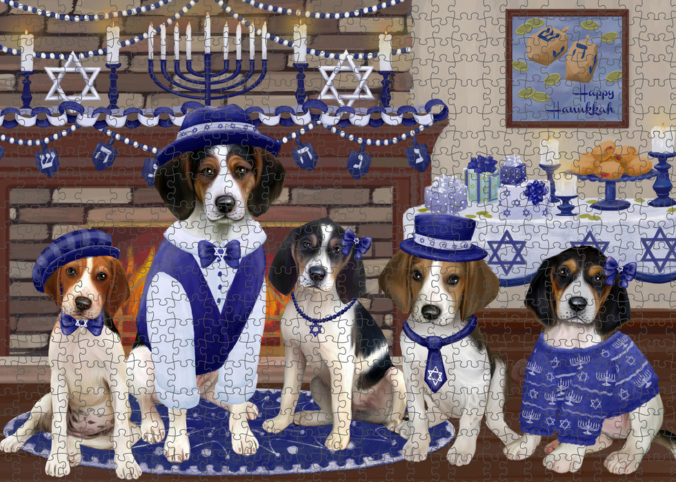 Happy Hanukkah Family Treeing Walker Coonhound Dogs Puzzle with Photo Tin PUZL98932