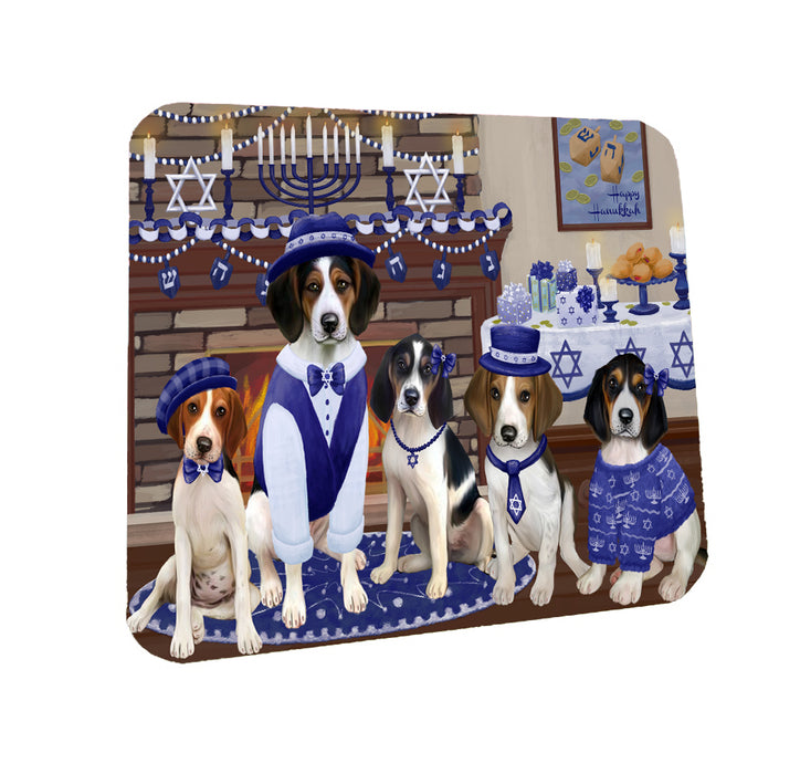Happy Hanukkah Family Treeing Walker Coonhound Dogs Coasters Set of 4 CSTA57885