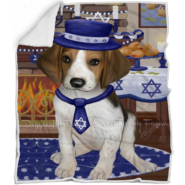 Happy Hanukkah Treeing Walker Coonhound Dog Blanket BLNKT144062