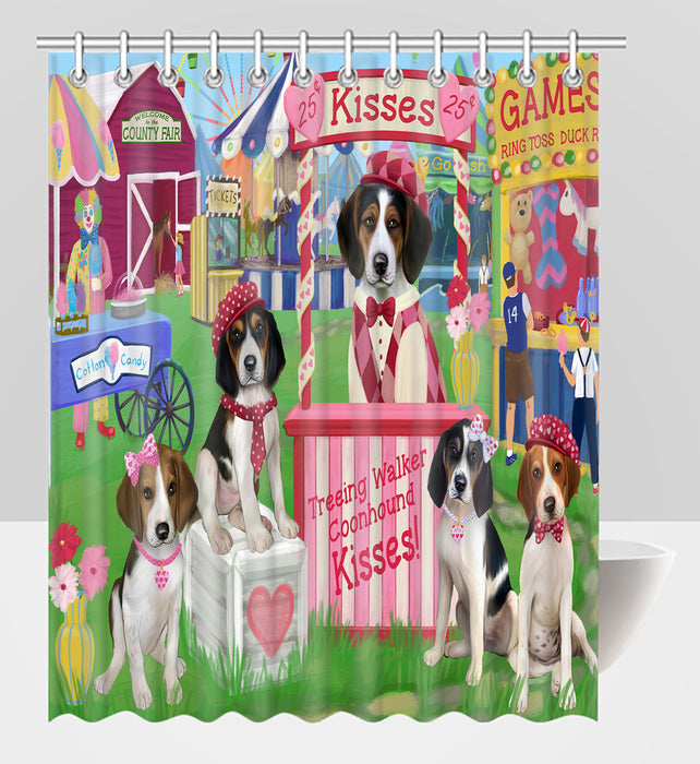 Carnival Kissing Booth Treeing Walker Coonhound Dogs Shower Curtain