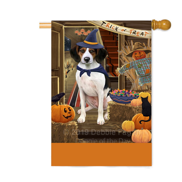 Personalized Enter at Own Risk Trick or Treat Halloween Treeing Walker Coonhound Dog Custom House Flag FLG-DOTD-A59809