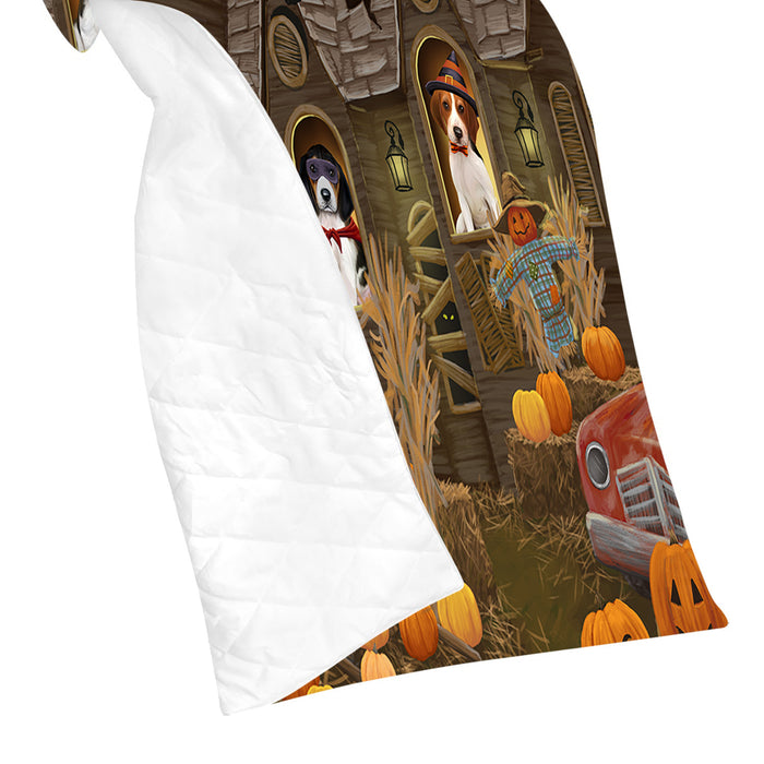 Haunted House Halloween Trick or Treat Treeing Walker Coonhound Dogs Quilt