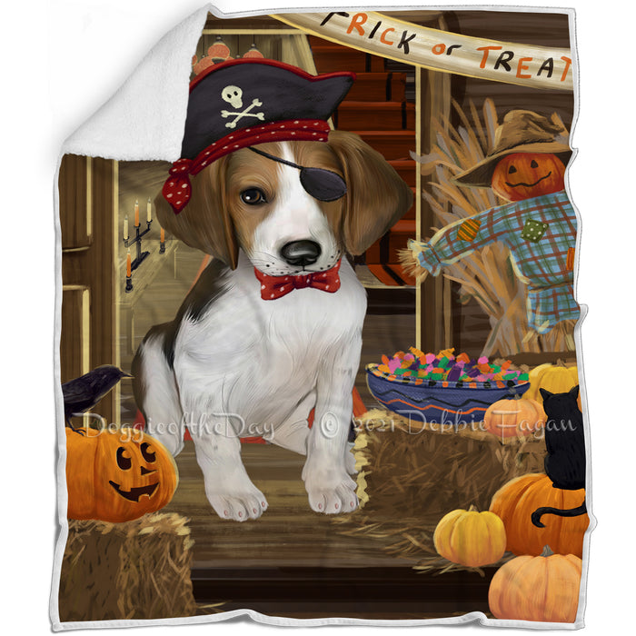 Enter at Own Risk Trick or Treat Halloween Treeing Walker Coonhound Dog Blanket BLNKT97185
