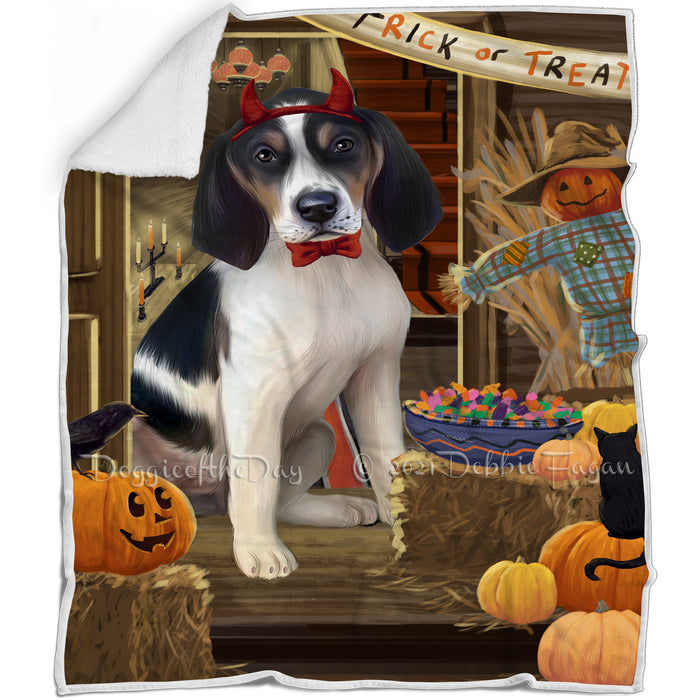 Enter at Own Risk Trick or Treat Halloween Treeing Walker Coonhound Dog Blanket BLNKT97194