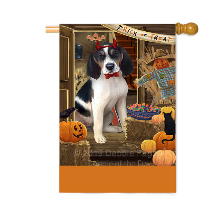 Personalized Enter at Own Risk Trick or Treat Halloween Treeing Walker Coonhound Dog Custom House Flag FLG-DOTD-A59811