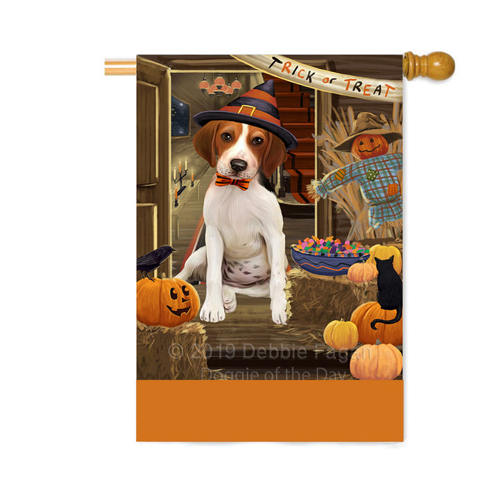 Personalized Enter at Own Risk Trick or Treat Halloween Treeing Walker Coonhound Dog Custom House Flag FLG-DOTD-A59812