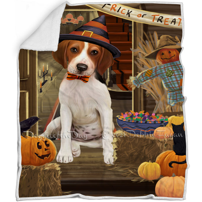 Enter at Own Risk Trick or Treat Halloween Treeing Walker Coonhound Dog Blanket BLNKT97203