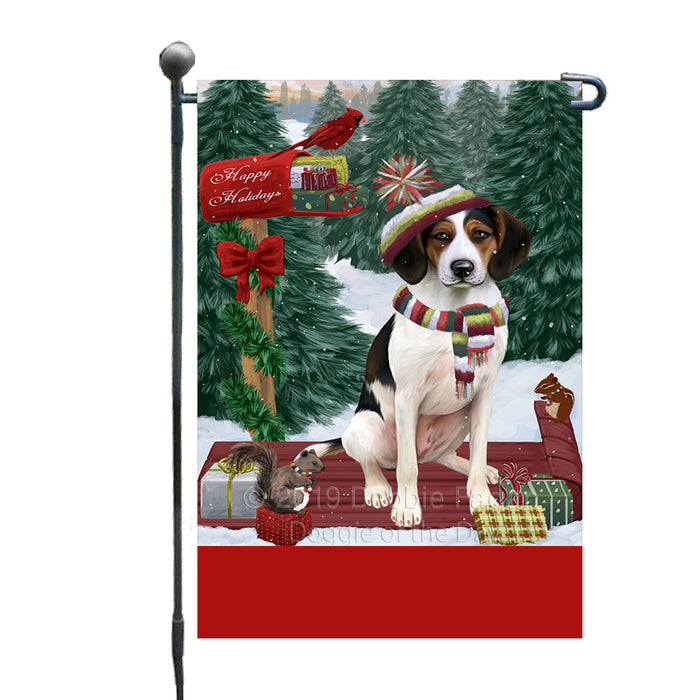 Personalized Merry Christmas Woodland Sled  Treeing Walker Coonhound Dog Custom Garden Flags GFLG-DOTD-A61714