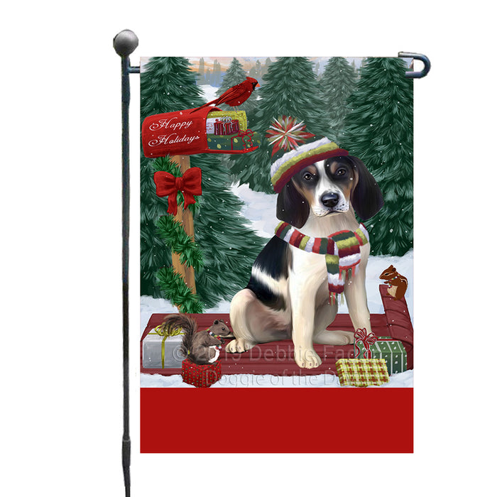 Personalized Merry Christmas Woodland Sled  Treeing Walker Coonhound Dog Custom Garden Flags GFLG-DOTD-A61715