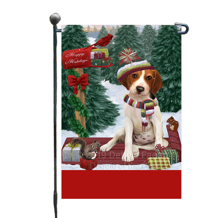 Personalized Merry Christmas Woodland Sled  Treeing Walker Coonhound Dog Custom Garden Flags GFLG-DOTD-A61716