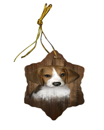 Rustic Treeing Walker Coonhound Dog Star Porcelain Ornament SPOR49577
