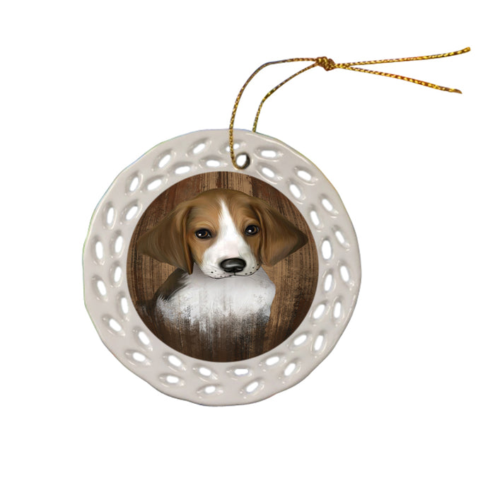 Rustic Treeing Walker Coonhound Dog Ceramic Doily Ornament DPOR49585
