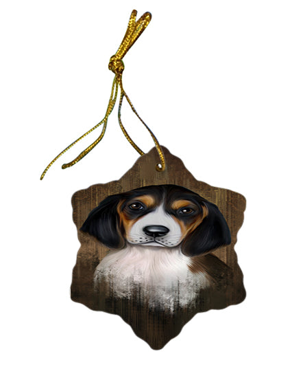 Rustic Treeing Walker Coonhound Dog Star Porcelain Ornament SPOR49578