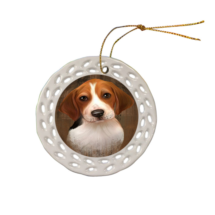 Rustic Treeing Walker Coonhound Dog Ceramic Doily Ornament DPOR49587