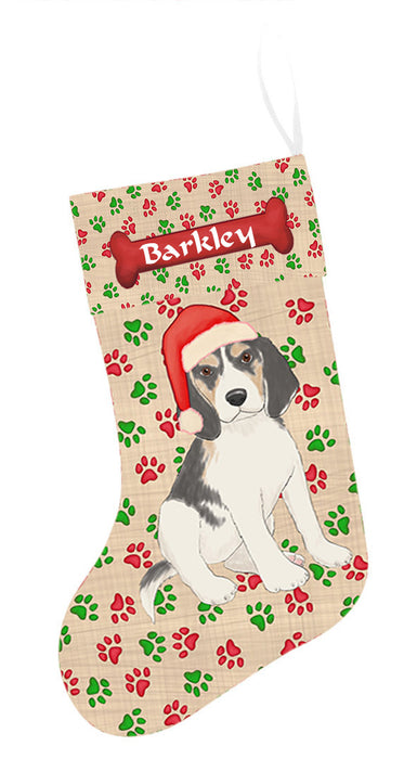 Pet Name Personalized Christmas Paw Print Treeing Walker Coonhound Dogs Stocking