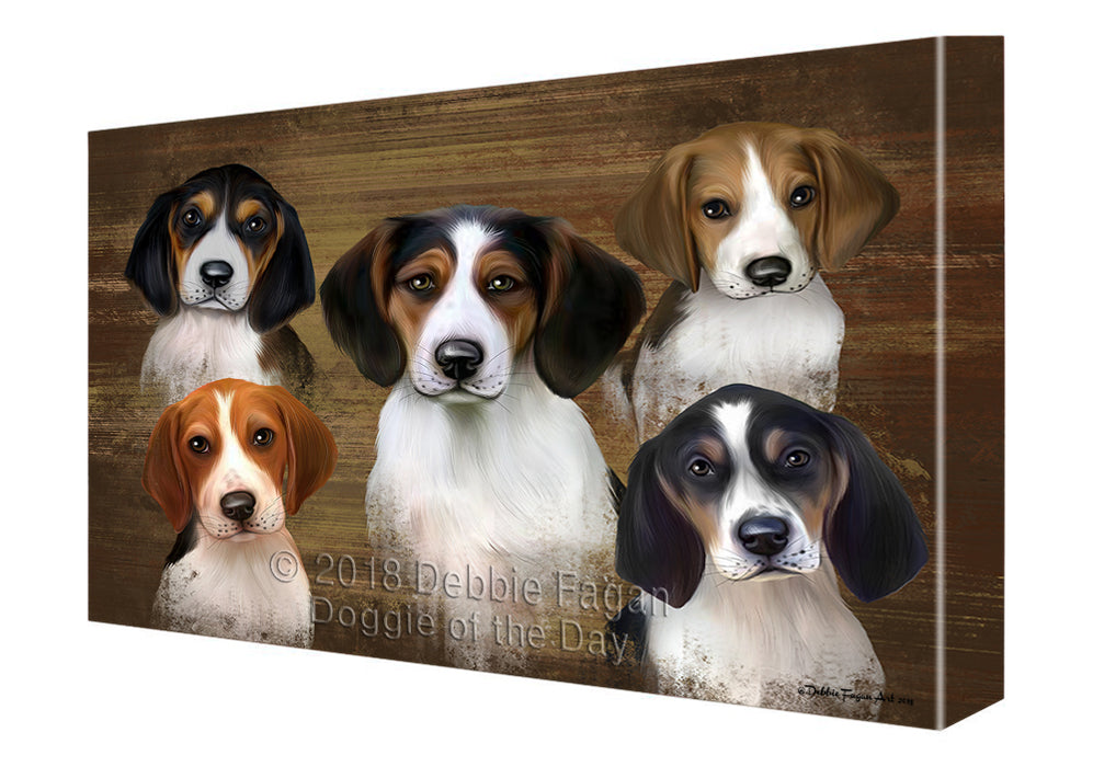 Rustic 5 Treeing Walker Coonhound Dog Canvas Wall Art CVS61716