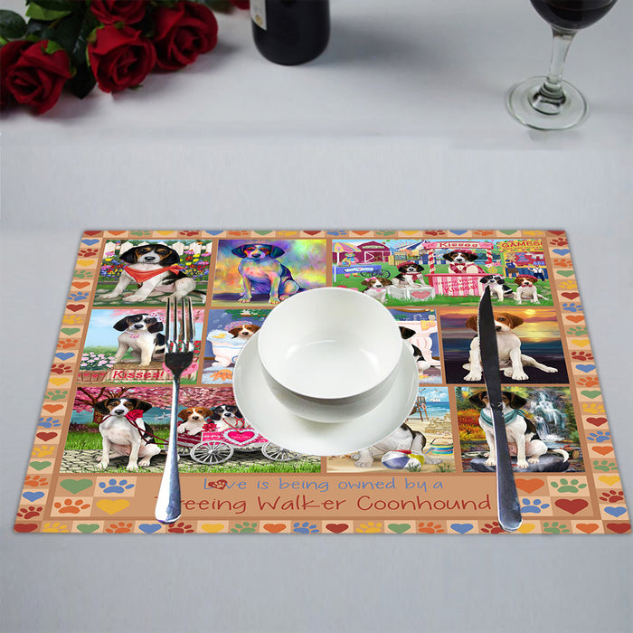 Love is Being Owned Treeing Walker Coonhound Dog Beige Placemat