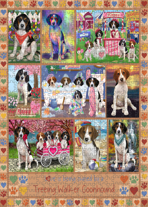 Love is Being Owned Treeing Walker Coonhound Dog Beige Puzzle with Photo Tin PUZL98684