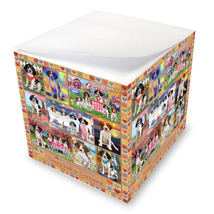 Love is Being Owned Treeing Walker Coonhound Dog Beige Note Cube NOC-DOTD-A57000