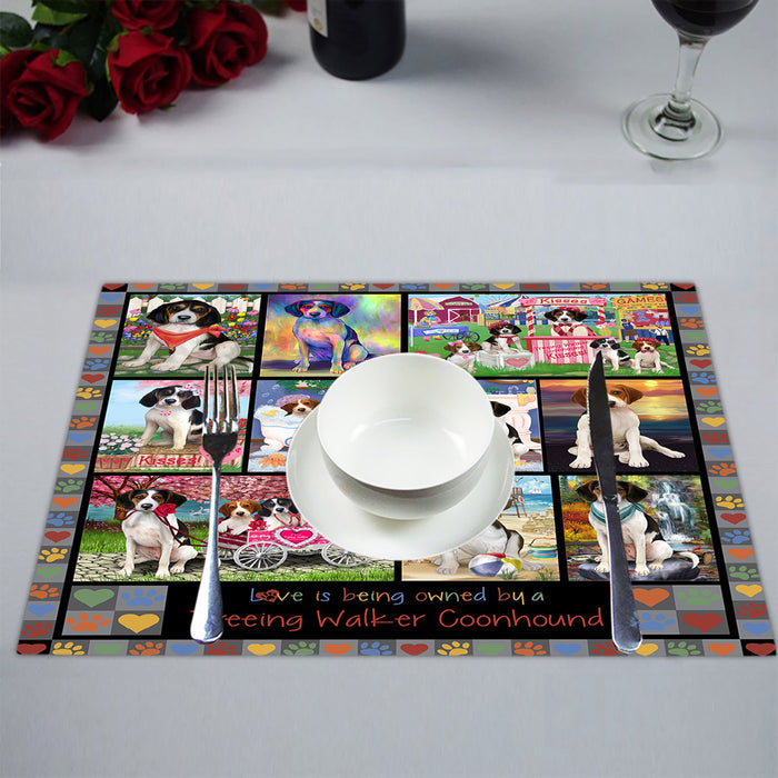 Love is Being Owned Treeing Walker Coonhound Dog Grey Placemat