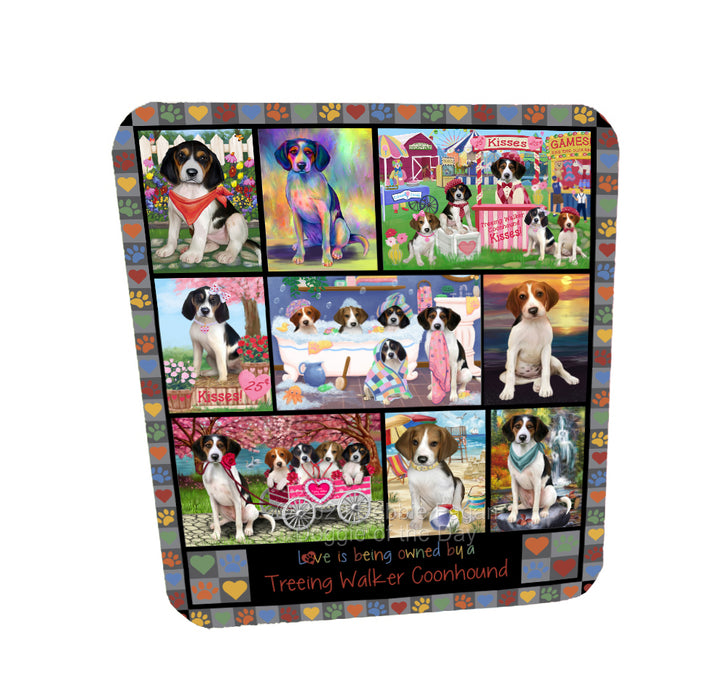 Love is Being Owned Treeing Walker Coonhound Dog Grey Coasters Set of 4 CSTA57744