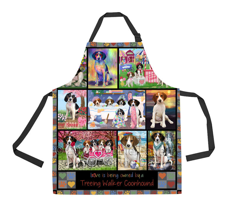 Love is Being Owned Treeing Walker Coonhound Dog Grey Apron