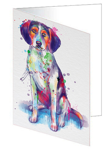 Watercolor Treeing Walker Coonhound Dog Handmade Artwork Assorted Pets Greeting Cards and Note Cards with Envelopes for All Occasions and Holiday Seasons GCD76847